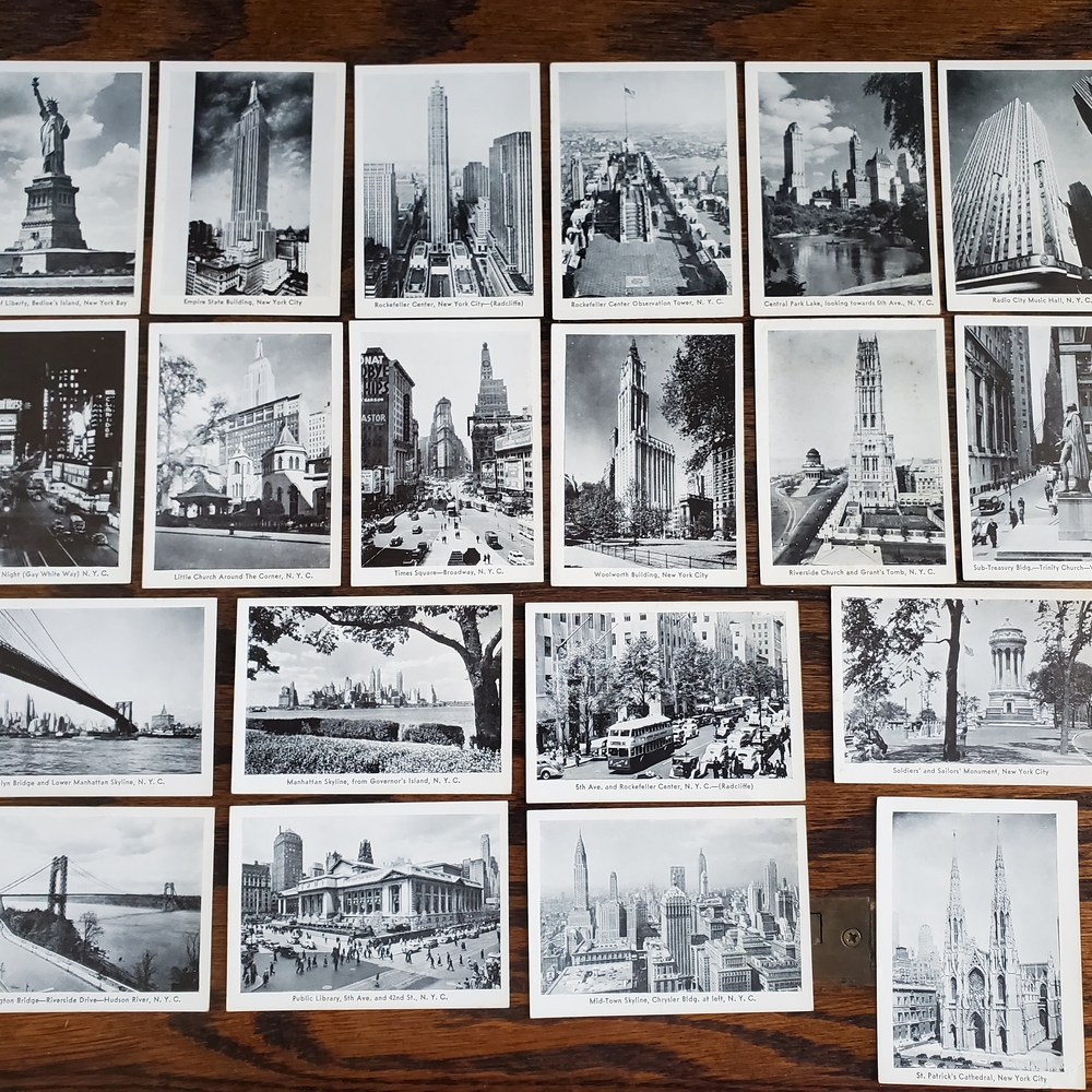 Vintage Black and White New York Mini Postcards Set Of 20